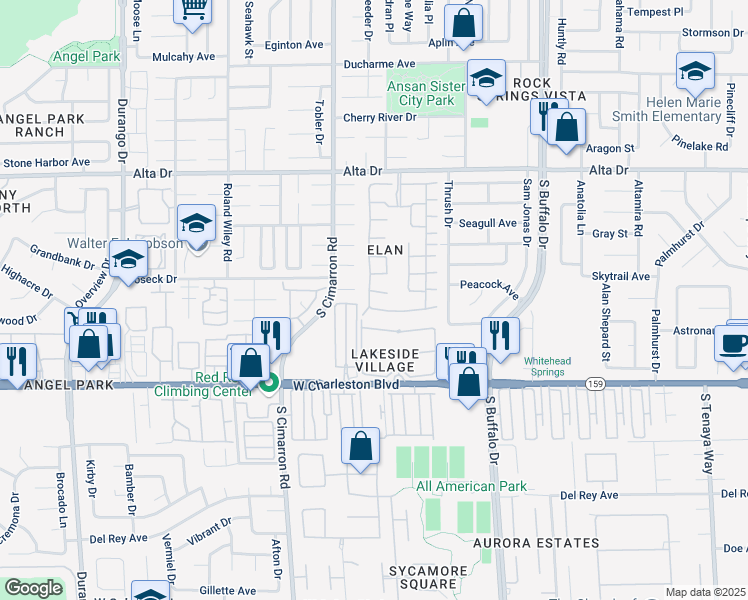 map of restaurants, bars, coffee shops, grocery stores, and more near 845 Yacht Harbor Drive in Las Vegas