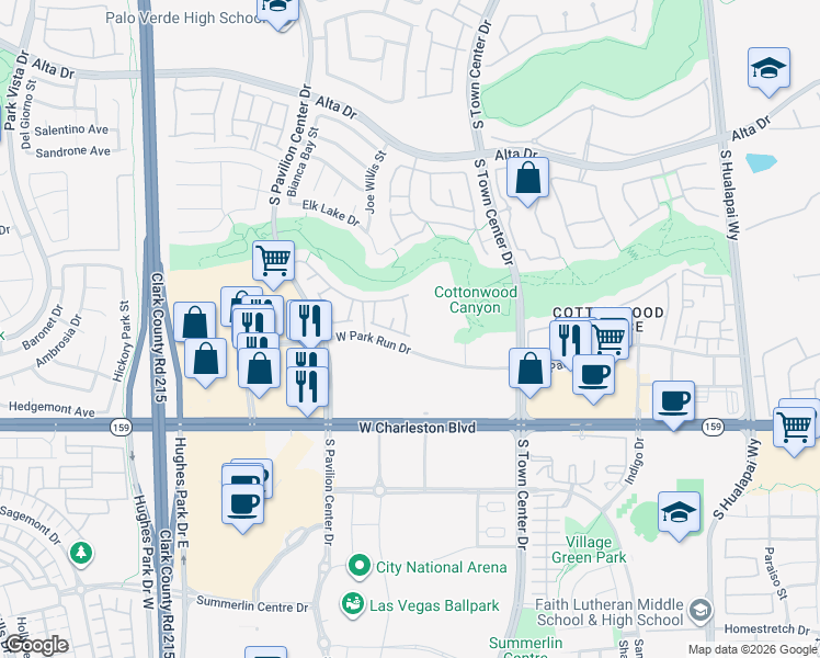 map of restaurants, bars, coffee shops, grocery stores, and more near 840 Picotte Street in Las Vegas