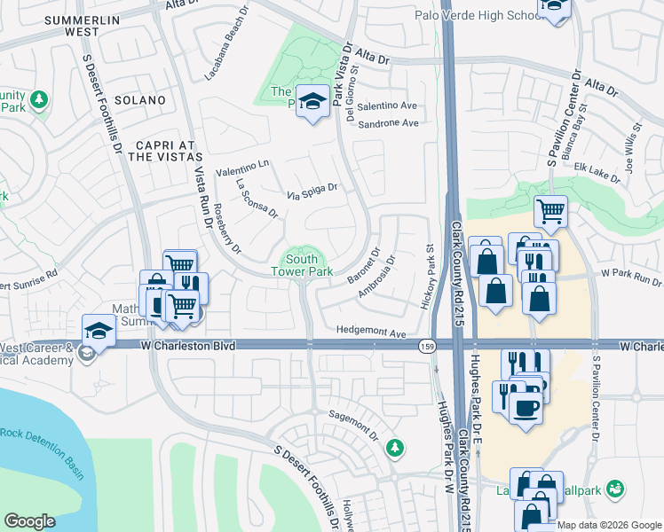 map of restaurants, bars, coffee shops, grocery stores, and more near 944 Viscanio Place in Las Vegas