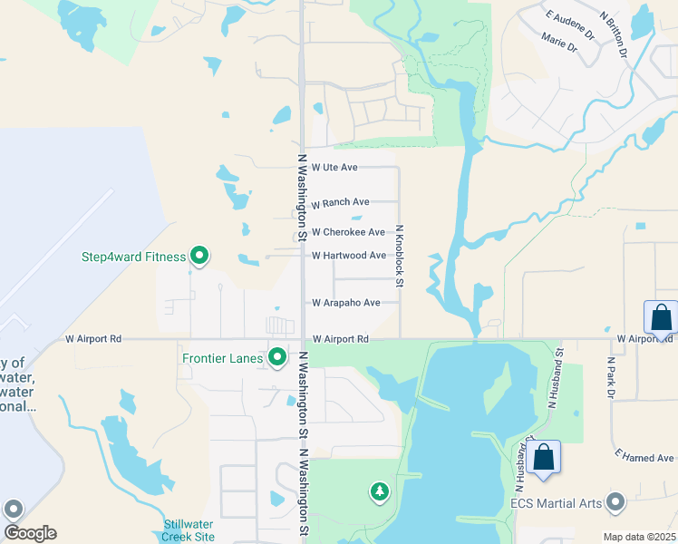 map of restaurants, bars, coffee shops, grocery stores, and more near 3901 North Ramsey Street in Stillwater