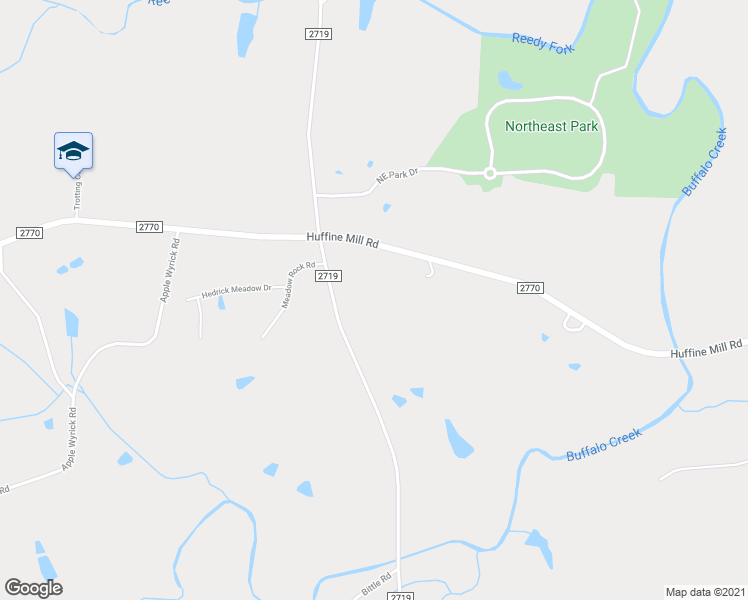 map of restaurants, bars, coffee shops, grocery stores, and more near 3972 High Rock Road in Gibsonville