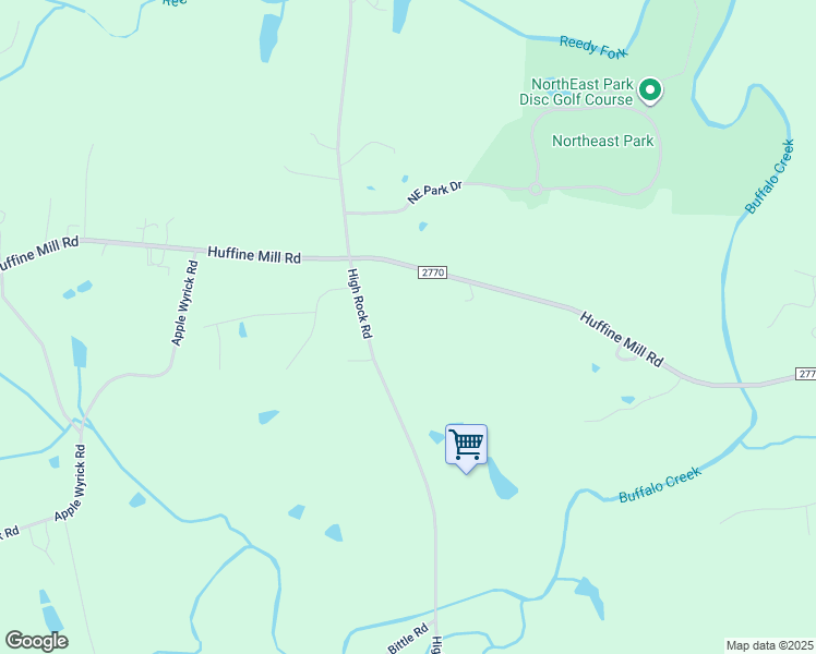 map of restaurants, bars, coffee shops, grocery stores, and more near 3972 High Rock Road in Gibsonville
