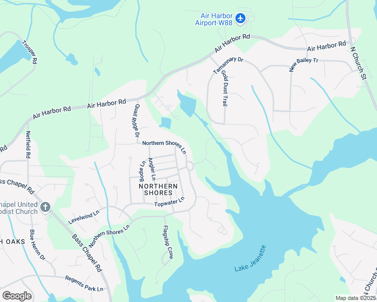 map of restaurants, bars, coffee shops, grocery stores, and more near 702 Northern Shores Lane in Greensboro