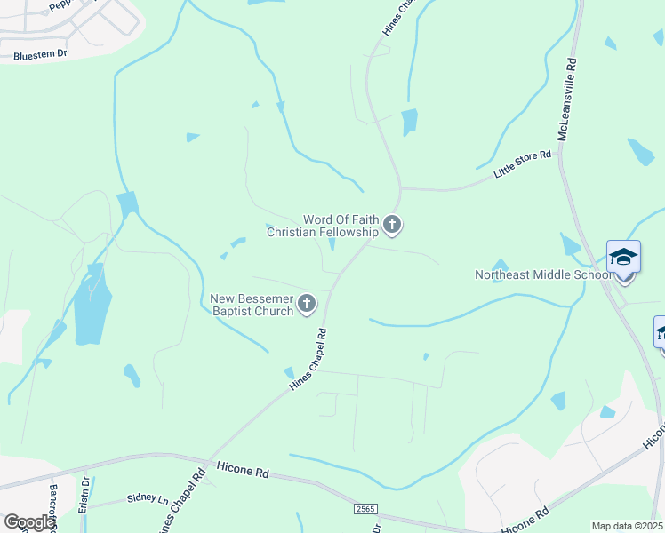 map of restaurants, bars, coffee shops, grocery stores, and more near 4205 Hines Chapel Road in McLeansville