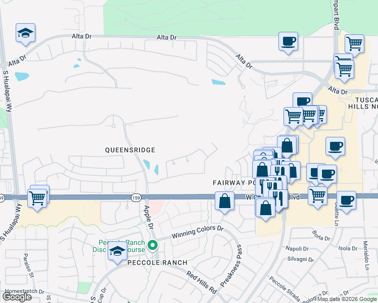 map of restaurants, bars, coffee shops, grocery stores, and more near 9309 Provence Garden Lane in Las Vegas
