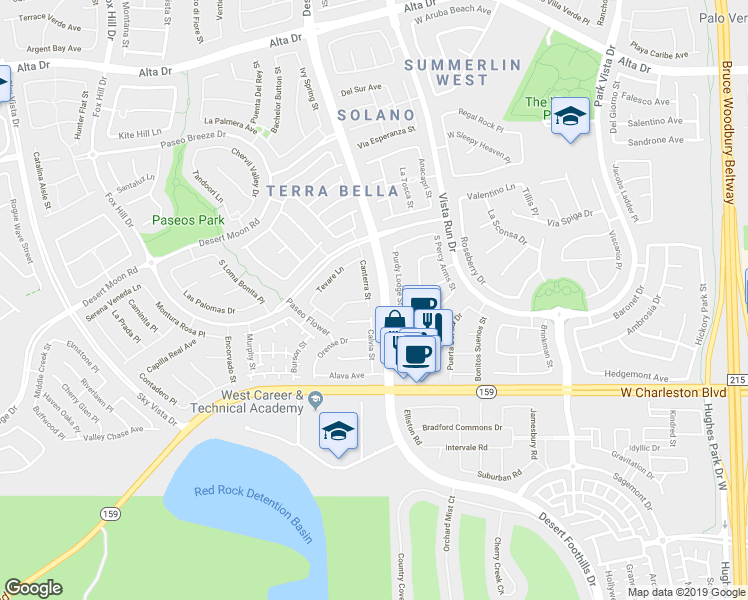 map of restaurants, bars, coffee shops, grocery stores, and more near 2026 Portina Drive in Las Vegas