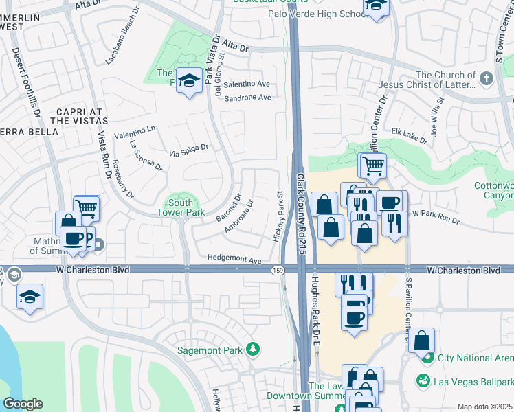 map of restaurants, bars, coffee shops, grocery stores, and more near 11224 Vine Creek Place in Las Vegas
