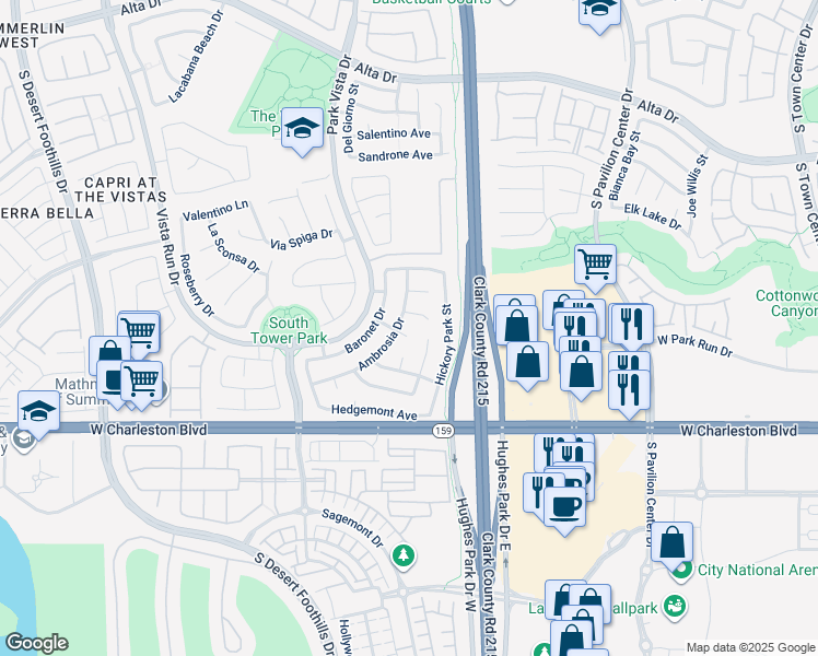 map of restaurants, bars, coffee shops, grocery stores, and more near 11224 Vine Creek Place in Las Vegas