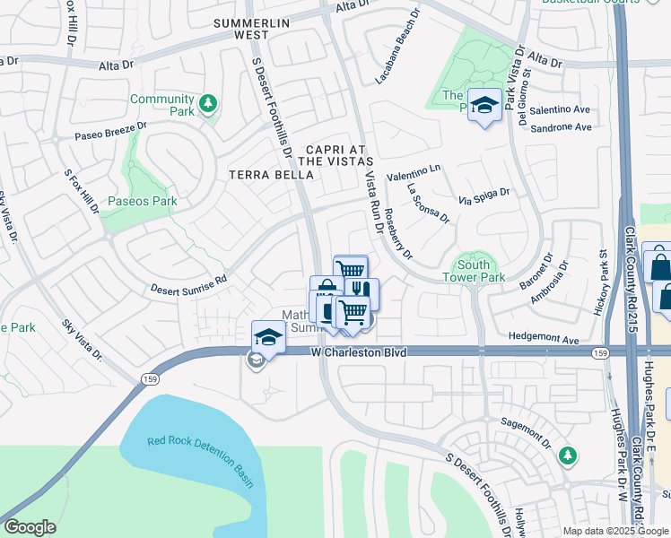 map of restaurants, bars, coffee shops, grocery stores, and more near 932 Purdy Lodge Street in Las Vegas