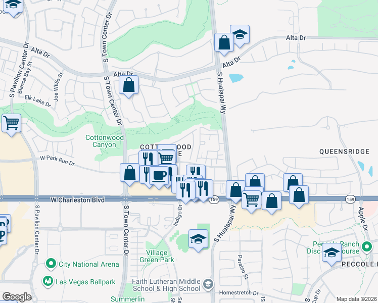 map of restaurants, bars, coffee shops, grocery stores, and more near 908 Majestic Oak Street in Las Vegas
