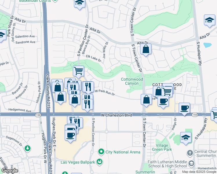 map of restaurants, bars, coffee shops, grocery stores, and more near 831 Cozette Court in Las Vegas