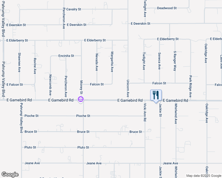 map of restaurants, bars, coffee shops, grocery stores, and more near 1861 Falcon Street in Pahrump