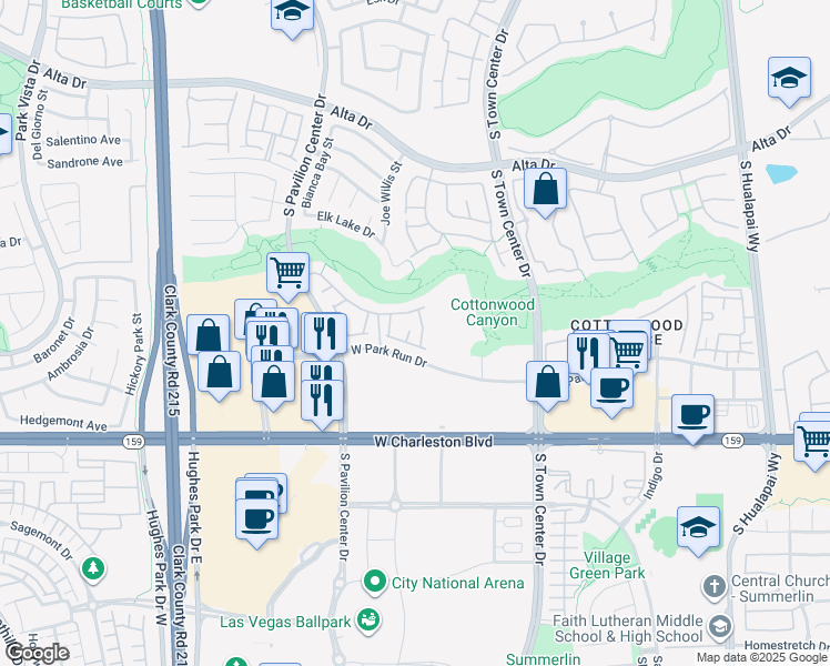 map of restaurants, bars, coffee shops, grocery stores, and more near 830 Cozette Court in Las Vegas