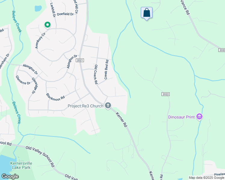 map of restaurants, bars, coffee shops, grocery stores, and more near 7305 Pine Shadows Court in Kernersville