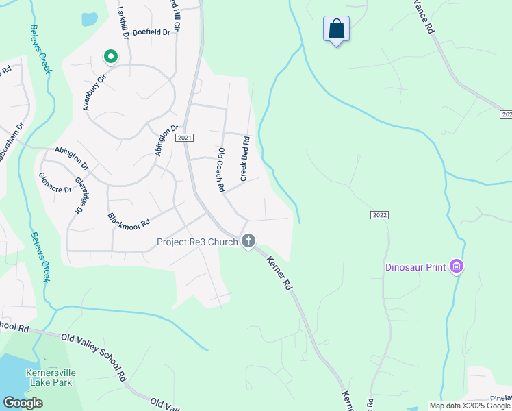 map of restaurants, bars, coffee shops, grocery stores, and more near 7305 Pine Shadows Court in Kernersville