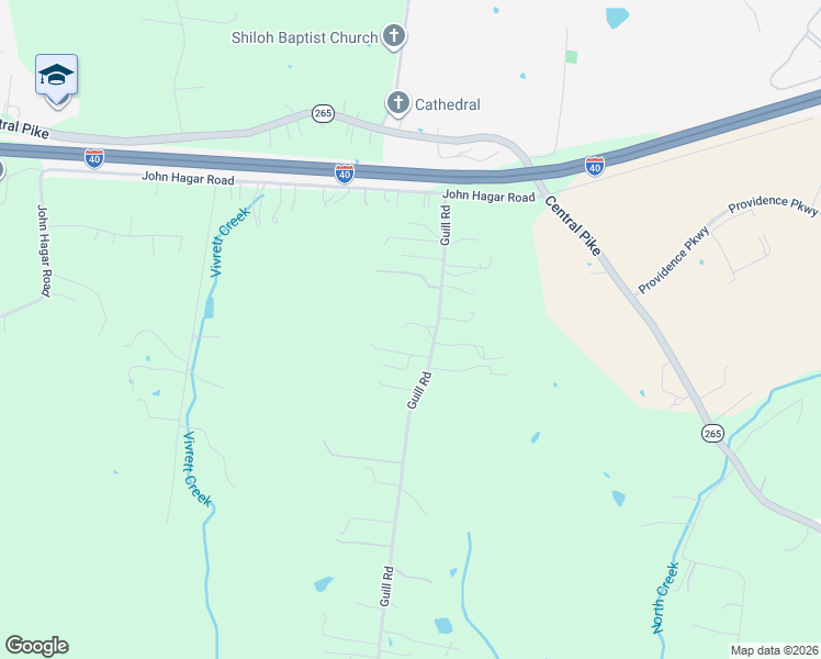 map of restaurants, bars, coffee shops, grocery stores, and more near 318 Guill Road in Mt. Juliet