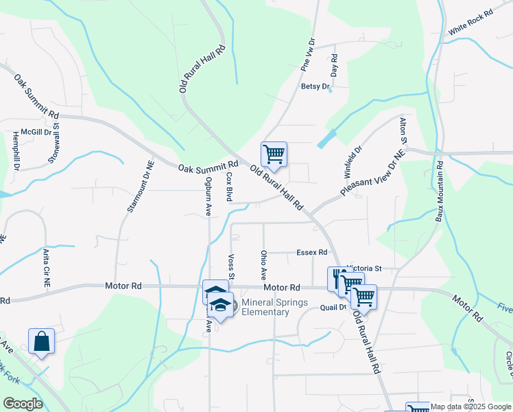 map of restaurants, bars, coffee shops, grocery stores, and more near 5220 Cox Boulevard Northeast in Winston-Salem