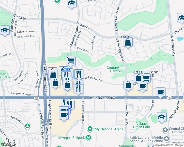 map of restaurants, bars, coffee shops, grocery stores, and more near 839 Glacier Peak Lane in Las Vegas
