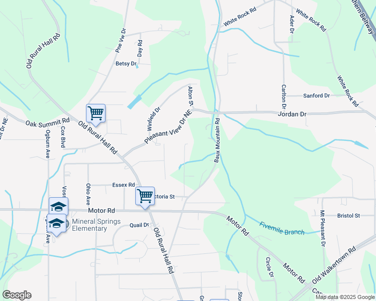 map of restaurants, bars, coffee shops, grocery stores, and more near 4649 Northview Street in Winston-Salem