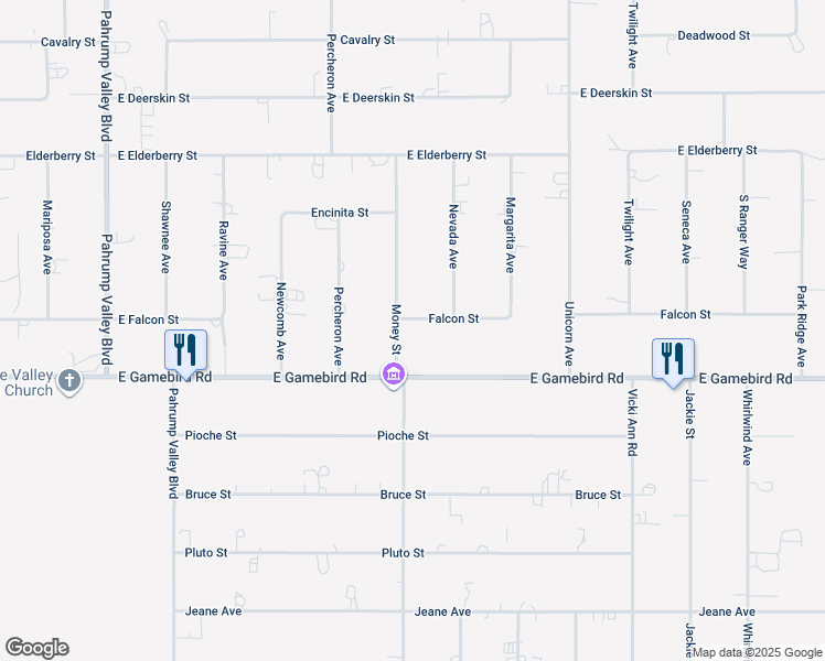 map of restaurants, bars, coffee shops, grocery stores, and more near 3901 Money Street in Pahrump