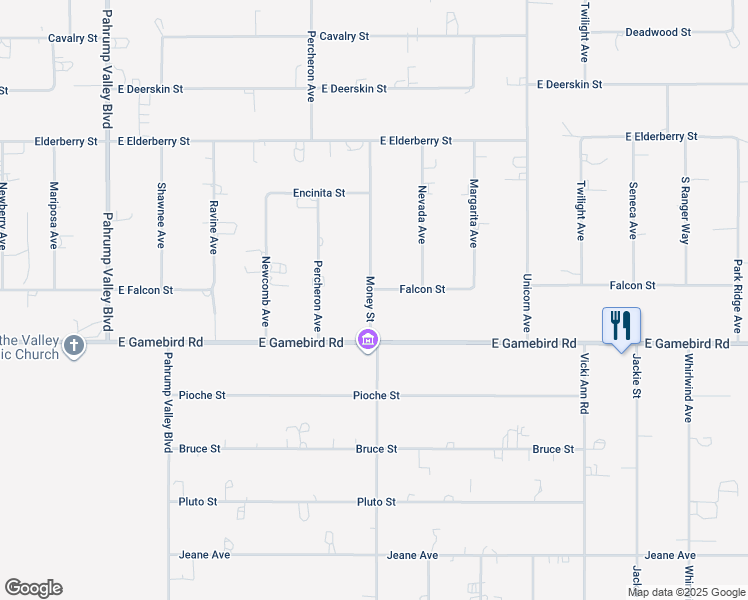 map of restaurants, bars, coffee shops, grocery stores, and more near 3901 Money Street in Pahrump