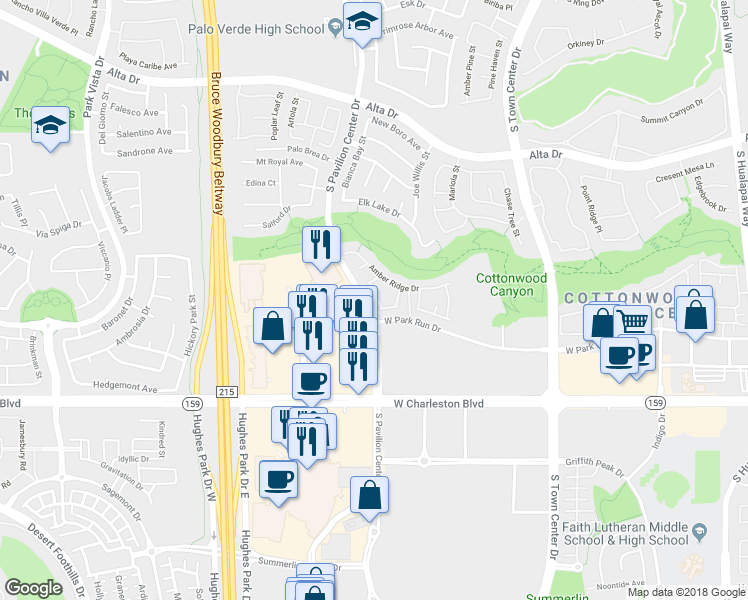 map of restaurants, bars, coffee shops, grocery stores, and more near 821 Titan Peak Place in Las Vegas