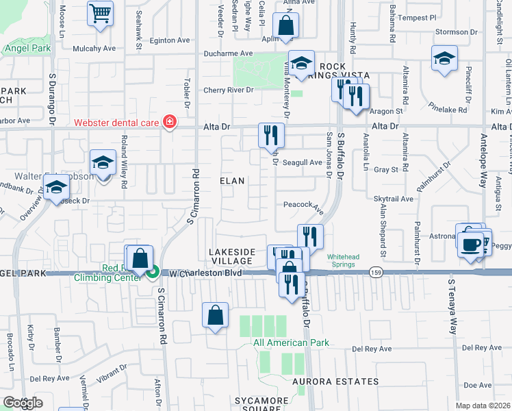 map of restaurants, bars, coffee shops, grocery stores, and more near 7814 Gable Lane in Las Vegas