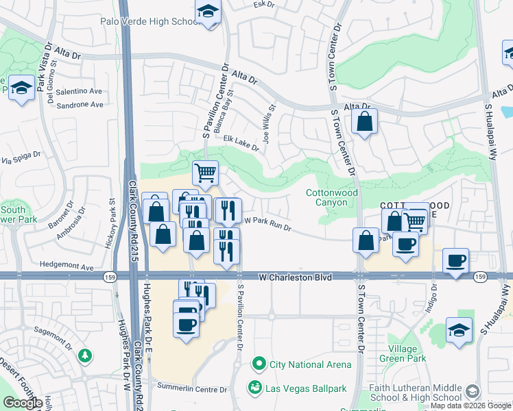 map of restaurants, bars, coffee shops, grocery stores, and more near 820 Sunrise Peak Way in Las Vegas