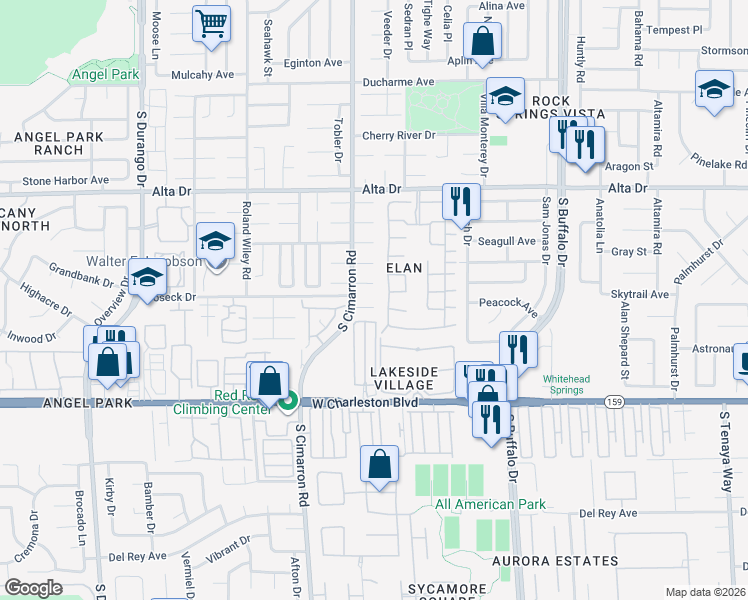 map of restaurants, bars, coffee shops, grocery stores, and more near 845 Yacht Harbor Drive in Las Vegas