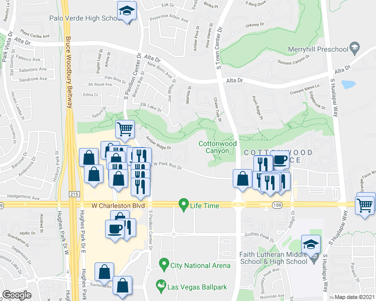 map of restaurants, bars, coffee shops, grocery stores, and more near 840 Picotte Street in Las Vegas