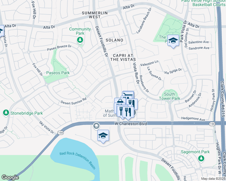 map of restaurants, bars, coffee shops, grocery stores, and more near 2026 Portina Drive in Las Vegas
