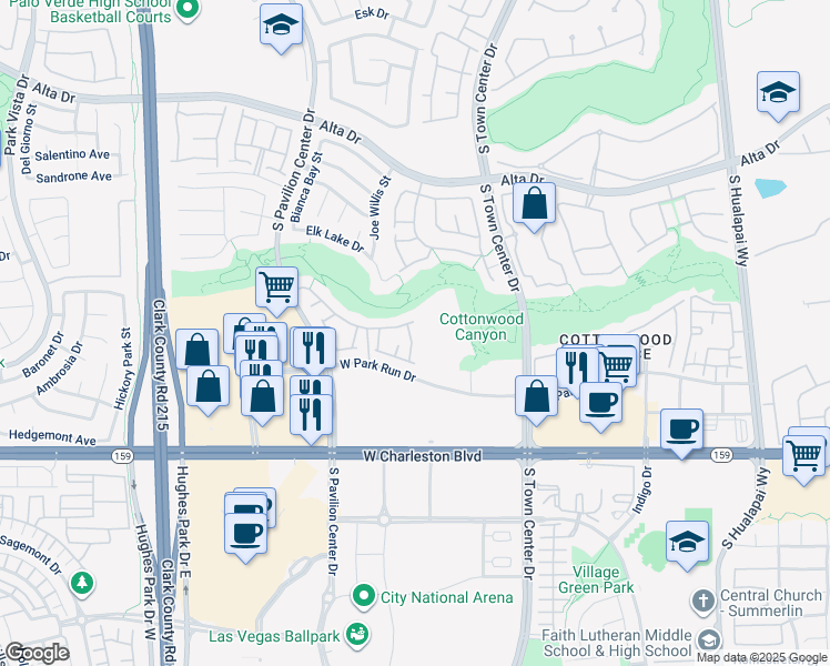 map of restaurants, bars, coffee shops, grocery stores, and more near 820 Picotte Street in Las Vegas