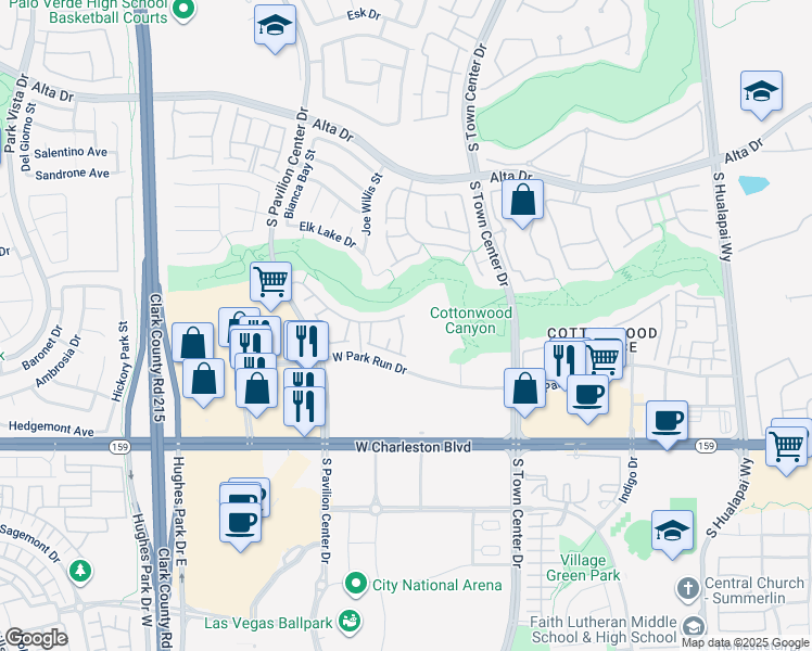 map of restaurants, bars, coffee shops, grocery stores, and more near 820 Picotte Street in Las Vegas