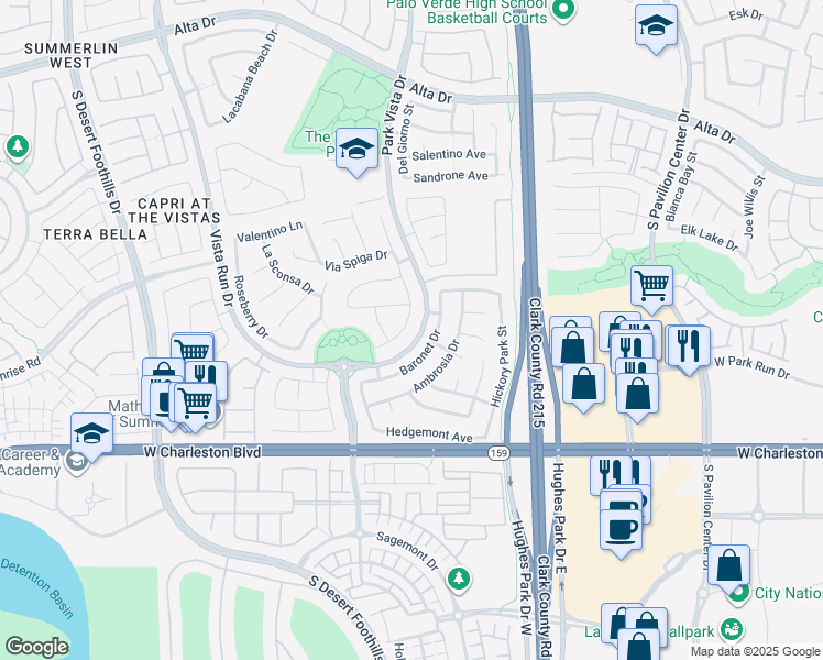 map of restaurants, bars, coffee shops, grocery stores, and more near 916 Viscanio Place in Las Vegas