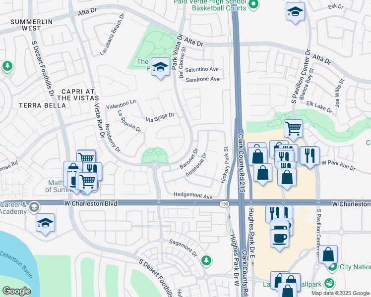 map of restaurants, bars, coffee shops, grocery stores, and more near 916 Viscanio Place in Las Vegas