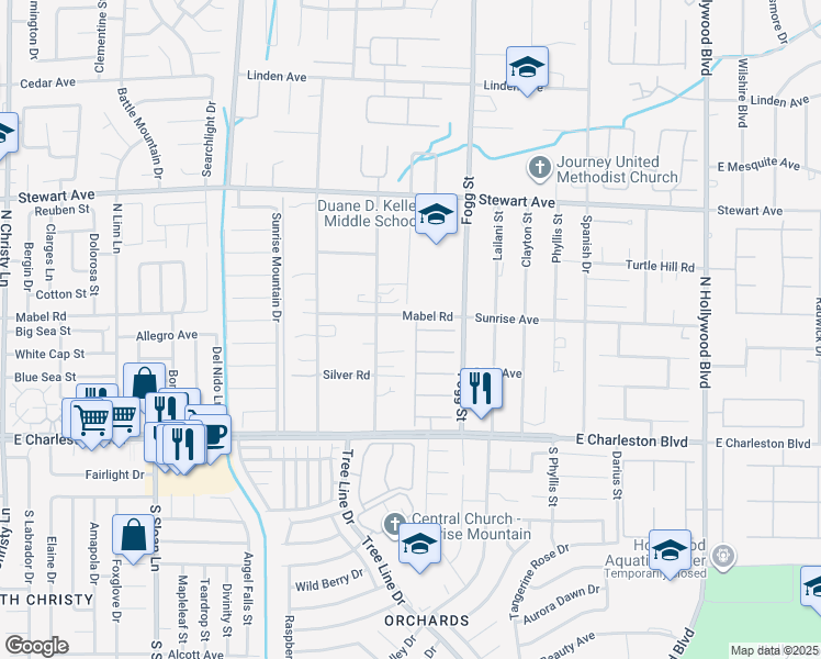 map of restaurants, bars, coffee shops, grocery stores, and more near 181 Droplet Street in Las Vegas