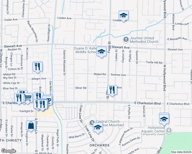 map of restaurants, bars, coffee shops, grocery stores, and more near 181 Droplet Street in Las Vegas