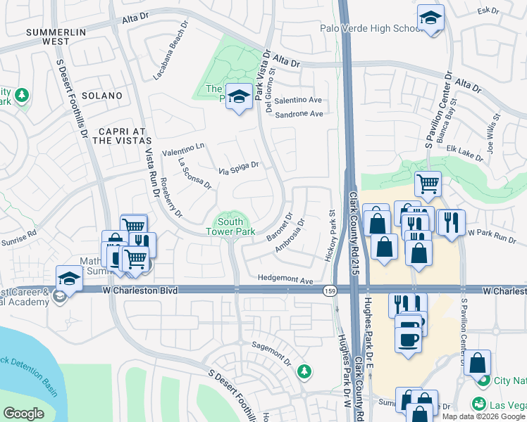 map of restaurants, bars, coffee shops, grocery stores, and more near 929 Viscanio Place in Las Vegas