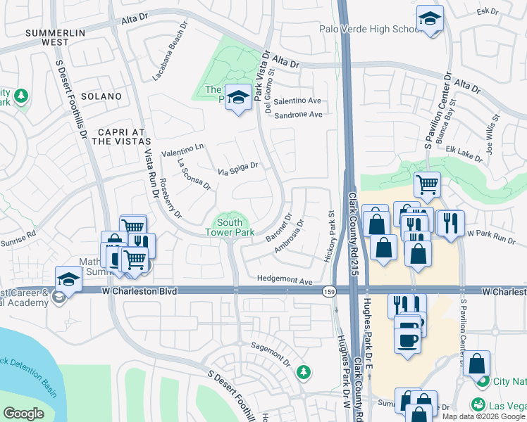 map of restaurants, bars, coffee shops, grocery stores, and more near 929 Viscanio Place in Las Vegas
