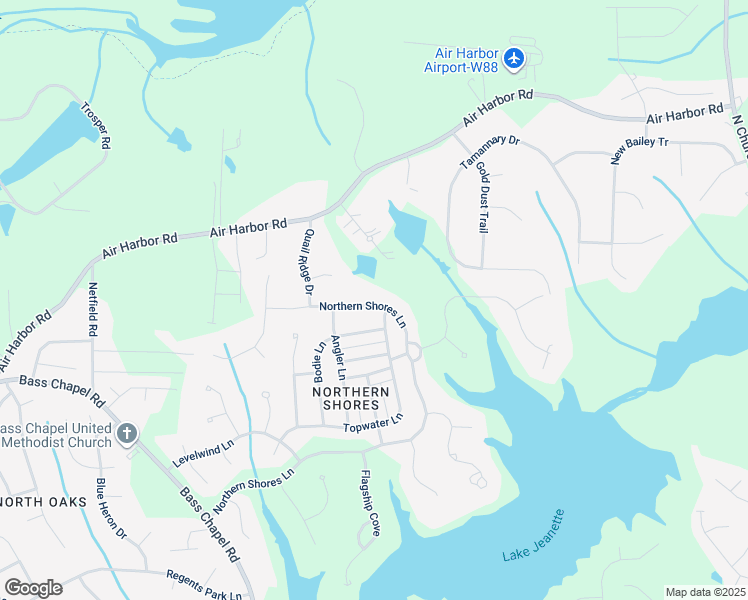map of restaurants, bars, coffee shops, grocery stores, and more near 804 Northern Shores Lane in Greensboro