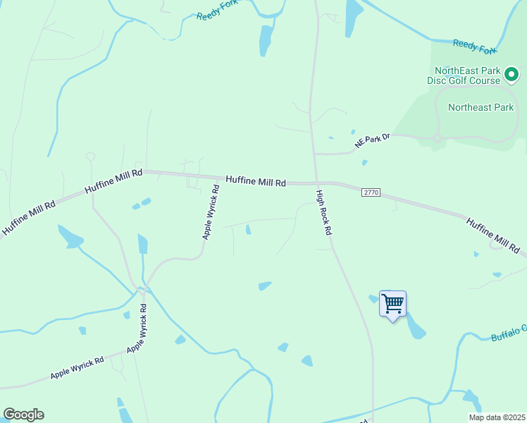 map of restaurants, bars, coffee shops, grocery stores, and more near 3324 Huffine Mill Road in Gibsonville
