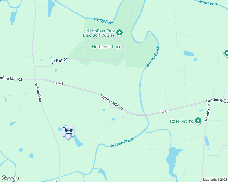 map of restaurants, bars, coffee shops, grocery stores, and more near 3501 Huffine Mill Road in Gibsonville