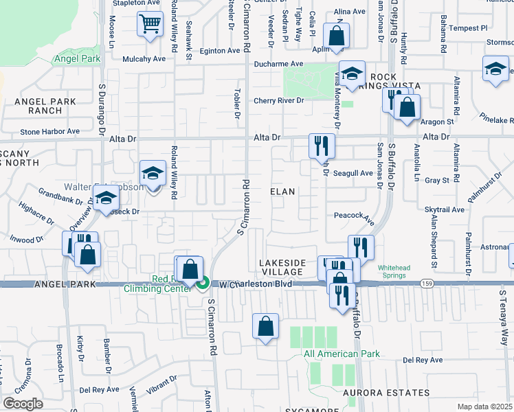 map of restaurants, bars, coffee shops, grocery stores, and more near 8013 Tribal Circle in Las Vegas