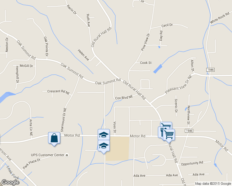 map of restaurants, bars, coffee shops, grocery stores, and more near 5311 Cox Boulevard Northeast in Winston-Salem