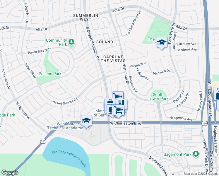 map of restaurants, bars, coffee shops, grocery stores, and more near 828 Purdy Lodge Street in Las Vegas
