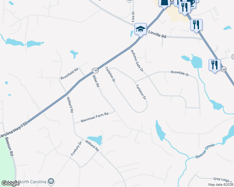 map of restaurants, bars, coffee shops, grocery stores, and more near 5932 Tarleton Drive in Oak Ridge