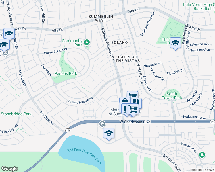 map of restaurants, bars, coffee shops, grocery stores, and more near 11850 Tevare Lane in Las Vegas