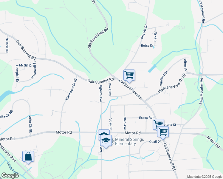 map of restaurants, bars, coffee shops, grocery stores, and more near 5311 Cox Boulevard Northeast in Winston-Salem
