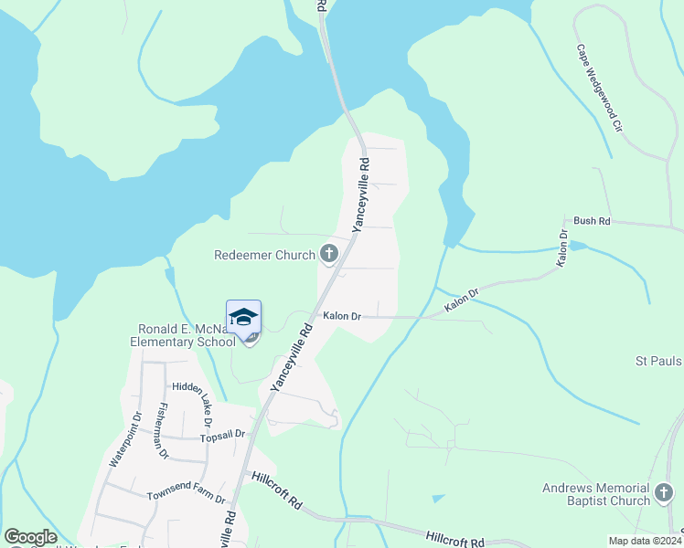 map of restaurants, bars, coffee shops, grocery stores, and more near 4712 Yanceyville Road in Browns Summit
