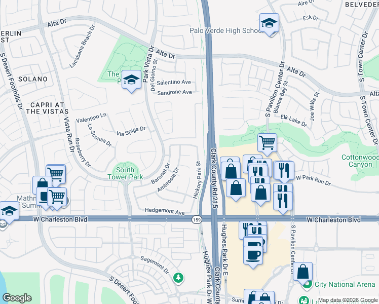 map of restaurants, bars, coffee shops, grocery stores, and more near 11168 Applevale Court in Las Vegas